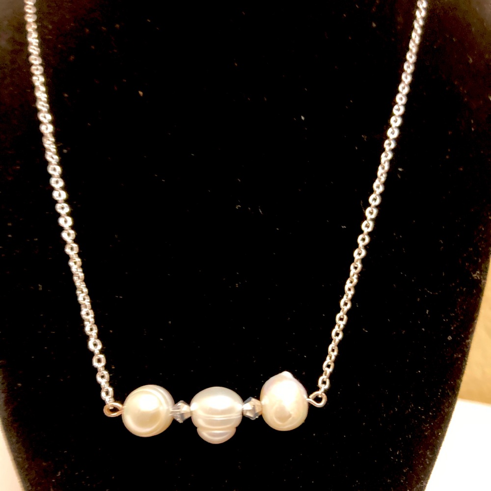 (3) Genuine Pearl Bar Necklace